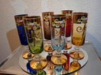 6 Vintage Murano Stijl Champagne Glazen, Handbeschilderd, Ophalen