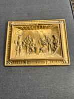 Bronzen Reliëf Plaquette "Au Corps De Garde", Ophalen of Verzenden, Brons