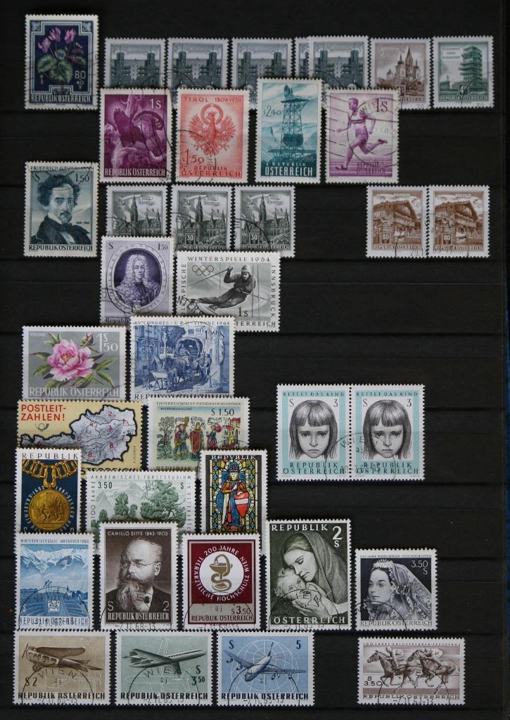 62 postzegels Oostenrijk 1948-1968 met gom, Postzegels en Munten, Postzegels | Europa | Oostenrijk, Gestempeld, Ophalen of Verzenden