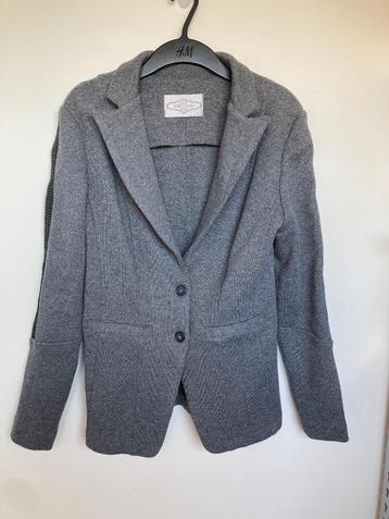 Jane Lushka grijs wol blazer gebreid met pailletten maat S  beschikbaar voor biedingen