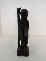 Handgesneden houten Chinese wijze / Shou Xing beeld – 30 cm, Antiek en Kunst, Ophalen of Verzenden
