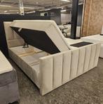 Voorraad Boxspring Piano Gratis Opberg Gratis Matras SALE, Crème, Ophalen of Verzenden, 180 cm, 200 cm
