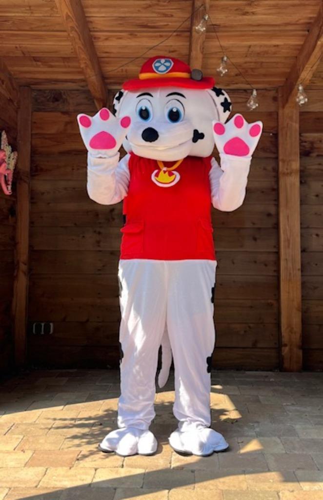 Marshall van Paw Patrol mascottekostuum te huur voor feestje, Hobby en Vrije tijd, Feestartikelen | Verhuur, Zo goed als nieuw