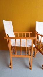 Set van 2 Regisseursstoelen - Canvas opklapbaar, tuinstoelen, Hout, Gebruikt, Twee, Regisseursstoel