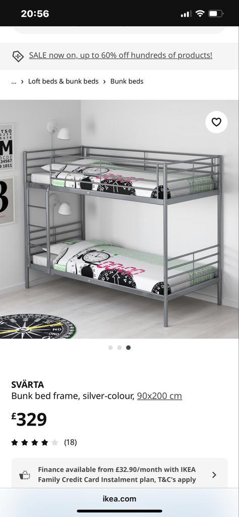 Ikea Stapelbed 90x120, Huis en Inrichting, Slaapkamer | Stapelbedden en Hoogslapers, Gebruikt, Stapelbed, 90 cm, Overige maten