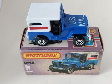 U.S. MAIL JEEP MATCHBOX No5 UIT 1979 ONBESPEELD MET DOOSJE, beschikbaar voor biedingen