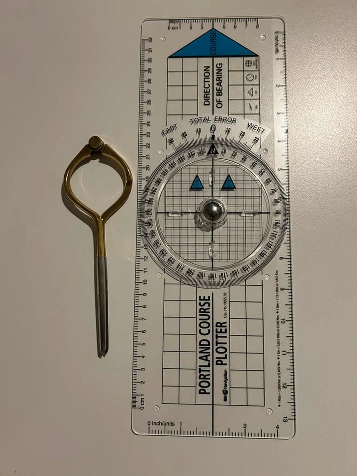 Koersplotter en Passer Set (KVB2), Watersport en Boten, Navigatiemiddelen en Scheepselektronica, Zo goed als nieuw, Kaartplotter of Fish Finder