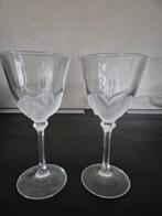 Twee kristallen wijnglazen - JG Durand kristal, Ophalen of Verzenden, Zo goed als nieuw, Overige typen