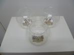 3x Riviera Maison waxinelicht houders glas met huisje groot, Ophalen of Verzenden, Zo goed als nieuw, Overige materialen, Minder dan 25 cm