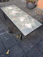 Terrastafeltje met natuursteen, Ophalen, Gebruikt, 100 tot 150 cm, Metaal
