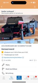WURTH ACCU BOORHAMER ABH 18 COMPACT, Ophalen of Verzenden, Zo goed als nieuw, 600 watt of meer, Boor- en/of Breekhamer