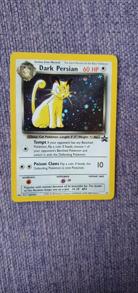 Dark persian 17 promo holo pokemon kaart, Ophalen of Verzenden, Zo goed als nieuw