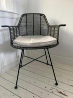 Groene rotan fauteuil HK Living, Huis en Inrichting, Stoelen, Ophalen, Overige kleuren, Zo goed als nieuw, Eén
