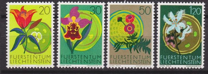 TSS Kavel 220006 Liechtenstein flora PF  minr 521 - 524, Postzegels en Munten, Postzegels | Europa | Overig, Postfris, Overige landen
