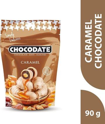 Chocodate Caramel Chocolade met Dadel en Amandel 90 g beschikbaar voor biedingen