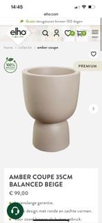 Elho Bloempot Coupe 35cm - Balanced Beige, Tuin en Terras, Ophalen, Kunststof, Minder dan 60 cm, Rond