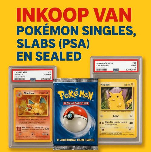 Inkoop van Pokémon Singles, PSA slabs & Sealed!, Hobby en Vrije tijd, Verzamelkaartspellen | Pokémon, Zo goed als nieuw, Ophalen of Verzenden