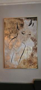 Prachtig schilderij inclusief messing lijst122x 83 cm, Ophalen, Zo goed als nieuw, Schilderij, 75 tot 100 cm