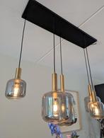 Hanglamp - Light & Living Lekar - 5 lampen, brons&smoke, Ophalen, Zo goed als nieuw, Glas, Minder dan 50 cm