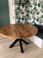 Ronde eettafel mangohout, Huis en Inrichting, Tafels | Eettafels, Ophalen, Zo goed als nieuw, Rond, 100 tot 150 cm