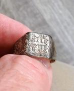 18 de eeuw Bodemvondst Zilveren Zegelring Signet Wapenschild, Antiek en Kunst, Ophalen of Verzenden, Zilver