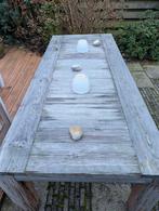 Gratis houten tuintafel met hoes en bank 240x100x77 cm, Ophalen, Gebruikt, Rechthoekig, Hout