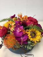 Stenen schaal gevuld met knalkleur top kwaliteit bloemen, Huis en Inrichting, Ophalen, Zo goed als nieuw