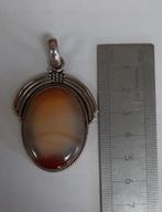 Agaat hanger in zilver gezet, Ophalen of Verzenden, Zo goed als nieuw, Zilver, Overige voorstellingen