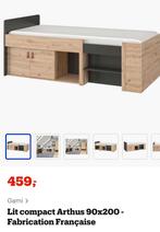 Kajuitbed, Ophalen, 90 cm, Eenpersoons, Wit