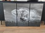 Canvas Schilderij - Olifant met Jong, Huis en Inrichting, Ophalen, Zo goed als nieuw, Schilderij, 75 tot 100 cm