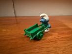Tuinier Smurf met groene kruiwagen – Supersmurf, Verzamelen, Smurfen, Ophalen of Verzenden, Gebruikt, Overige Smurfen, Poppetje, Figuurtje of Knuffel