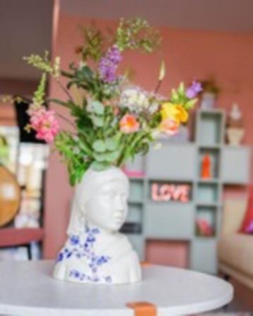 Vaas Delfts Blauw van Heinen Buste vaas meisje met de parel beschikbaar voor biedingen