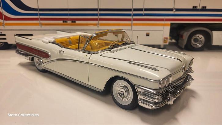 Sun Star Buick Limited Convertible Wells Fargo White - 1958, Hobby en Vrije tijd, Modelauto's | 1:18, Gebruikt, Auto, Sun Star