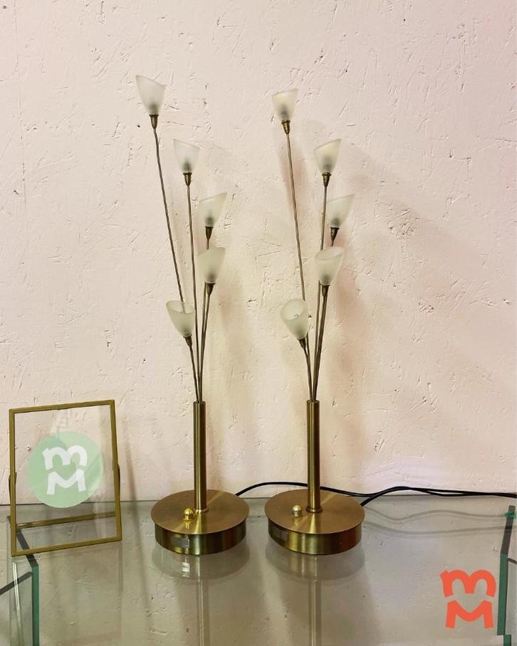 Jan Des Bouvrie Boxford tafellampen (2 stuks), Huis en Inrichting, Lampen | Tafellampen, Zo goed als nieuw, Minder dan 50 cm, Glas