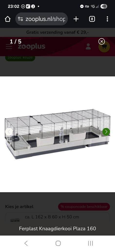 Ferplast knaagdierkooi Plaza 160cm, Dieren en Toebehoren, Knaagdieren en Konijnen | Hokken en Kooien, Zo goed als nieuw, Kooi