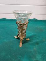 vaasje in messing houder bewerkt, Huis en Inrichting, Woonaccessoires | Vazen, Ophalen of Verzenden, 'T Olde Gre-j, Info@toldegrej.nl