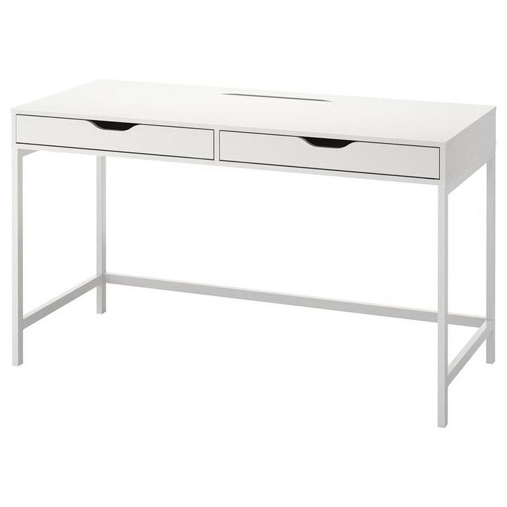 Alex Bureau Ikea, kleur wit, 132x58 centimeter, Huis en Inrichting, Bureaus, Zo goed als nieuw, Ophalen