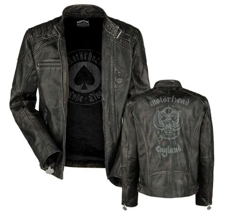 England Lederen jas Motörhead leer leren jack, Kleding | Heren, Jassen | Winter, Zo goed als nieuw, Overige maten, Zwart, Ophalen of Verzenden