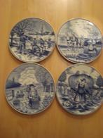 4 wandborden met de jaargetijden, Antiek en Kunst, Antiek | Wandborden en Tegels, Ophalen of Verzenden