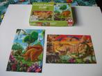 Schmidt puzzel Dinosourus vriendjes 2 x 26 stuks, Ophalen of Verzenden, 10 tot 50 stukjes, Gebruikt, 2 tot 4 jaar
