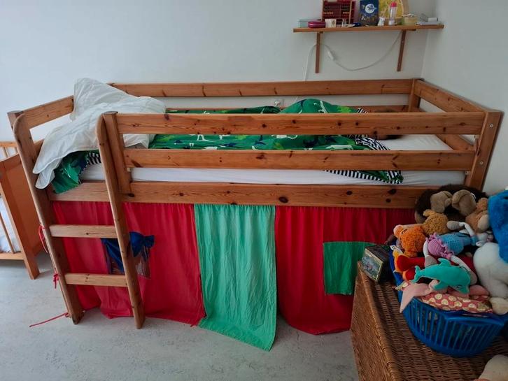 Flexa hoogslaper grenen, Kinderen en Baby's, Kinderkamer | Stapelbedden en Hoogslapers, Gebruikt, Hoogslaper, Ophalen
