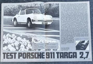 Porsche 911 Targa 2,7 test in Autovisie 1974 beschikbaar voor biedingen