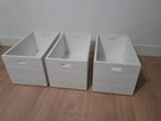 3 stuks houten opbergbakken op wieltjes, Ophalen, Minder dan 50 cm, Gebruikt, 50 tot 100 cm
