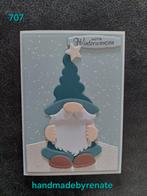 Nr. 707 Handgemaakte kerstkaart gnome, Ophalen of Verzenden, Nieuw, Overige thema's