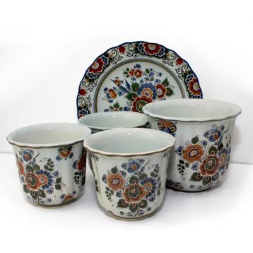 Set van 5 Delft Polychroom Holland Handwerk beschikbaar voor biedingen