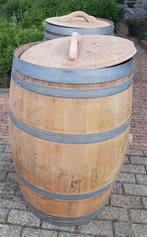 Groot eiken regenton wijnvat 300 liter met deksel en handvat, 150 liter of meer, Ophalen, Zo goed als nieuw, Hout