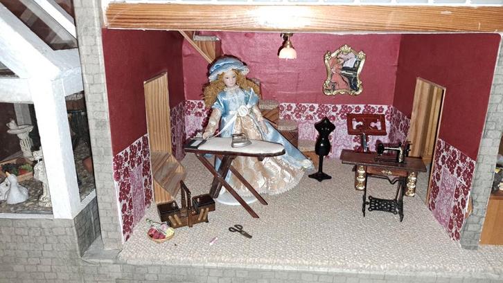 Compleet Ingericht Poppenhuis, Antiek en Kunst, Antiek | Speelgoed, Ophalen