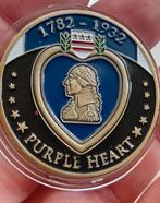Purple Heart Militaire Munt Commemoratie Token USA Verguld, Ophalen of Verzenden