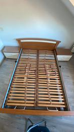 Tweepersoonsbed 140 200 elektrisch verstelbare lattenbodem, Ophalen, Bruin, Tweepersoons, 140 cm