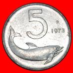 Ⰶ DOLPHIN and RUDDER (1951-2001): ITALY 5 LIRAS 1973R LUSTRE, Verzenden, Italië, Losse munt